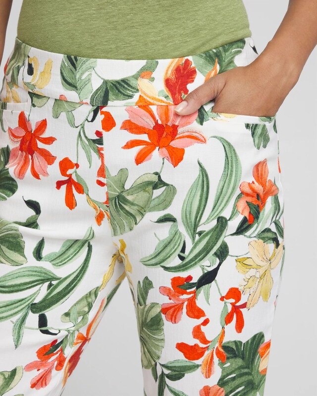 Brigitte Orchid Print Capris - image 4